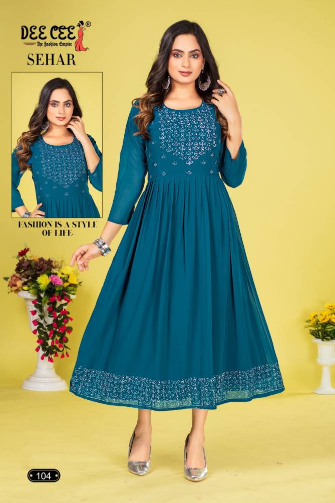 Sehar By Dee Cee Flared Georgette Kurtis Wholesale Clothing Suppliers In India